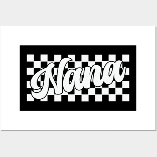 Nana Retro Checkered Grandma Posters and Art